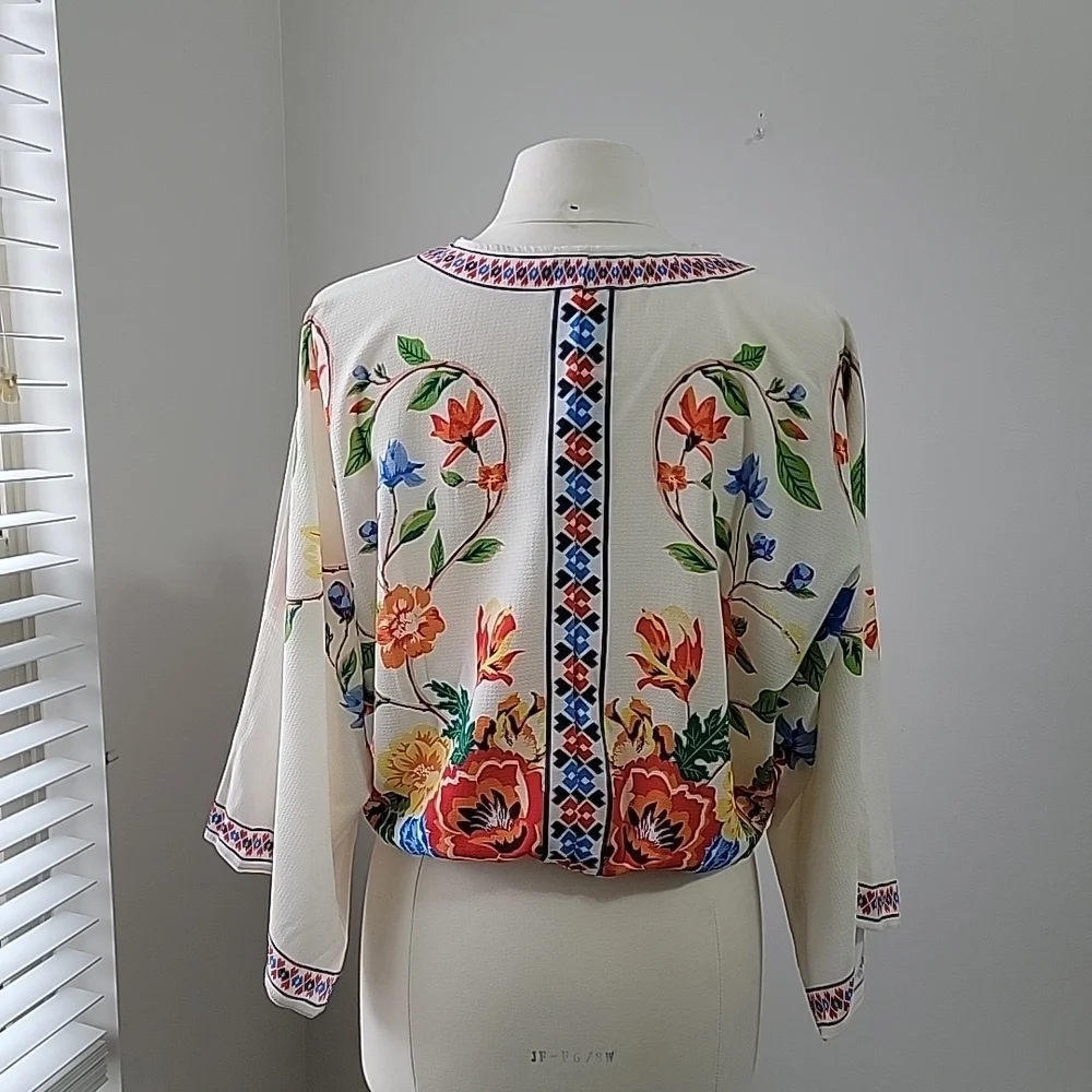 Flying Tomato Floral Embroidered Blouse - White and Multicolor - Picture 5 of 8